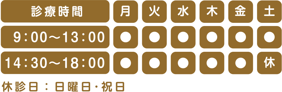 診療時間カレンダー